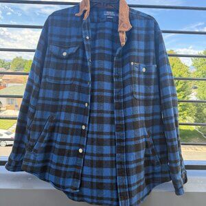 POLO RALPH LAUREN Men's Buffalo Plaid Corduroy Collar Flannel Shirt Jacket